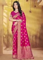 Silk Hot Pink Festival Wear Zari Work Saree